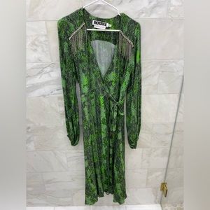 Rotate Green Snake Print Dress